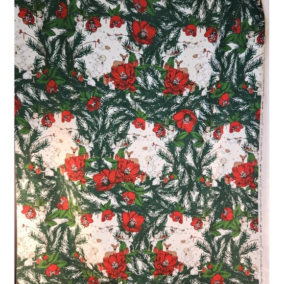 Nuppu Print Joulusatu Organic Jersey Fabric 2 Yards, Christmas Knit Cotton with - Picture 1 of 12